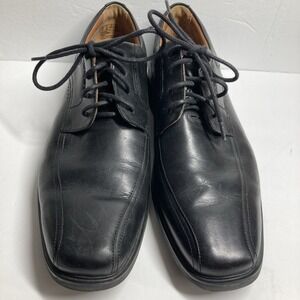 Unstructured By Clarks Shoes‎ Men's 11 W Black Leather Bicycle Toe Lace Up Derby